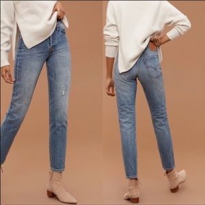 Wedgie fit Levi’s mom jeans white Oak selvedge